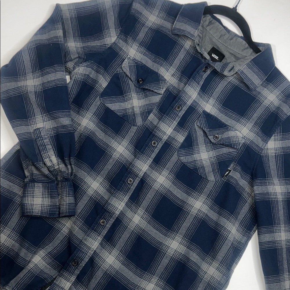 Vans Navy and Light Gray Plaid Shirt - Picture 4 of 6